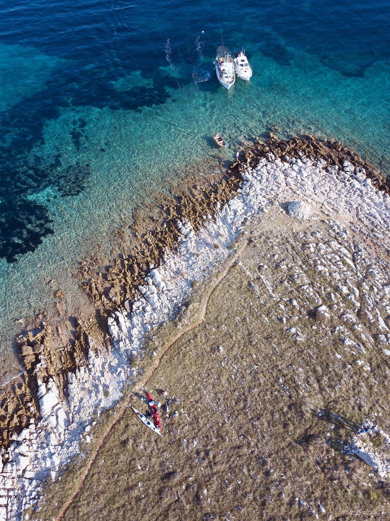 Arial view of a peninsula where we stopped during our sea kayaking trip.