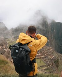 drytide waterproof backpack at machu picchu peru
