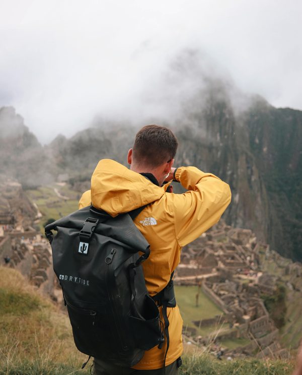 DryTide waterproof backpack at Machu Picchu Peru