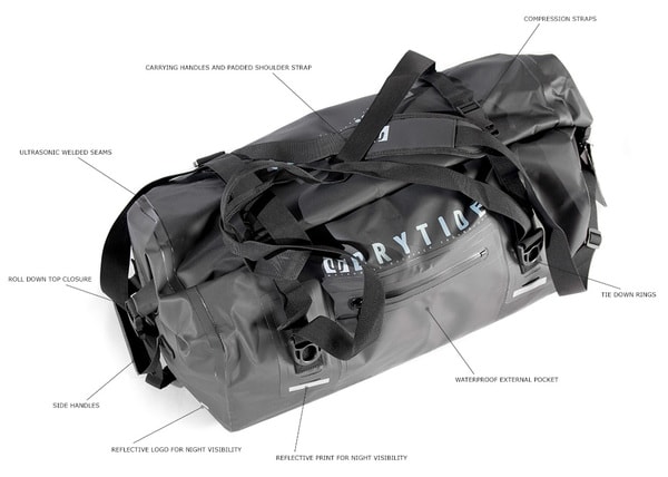 Waterproof Dual Shoulder Dry Bag 50L Capacity - Yellow
