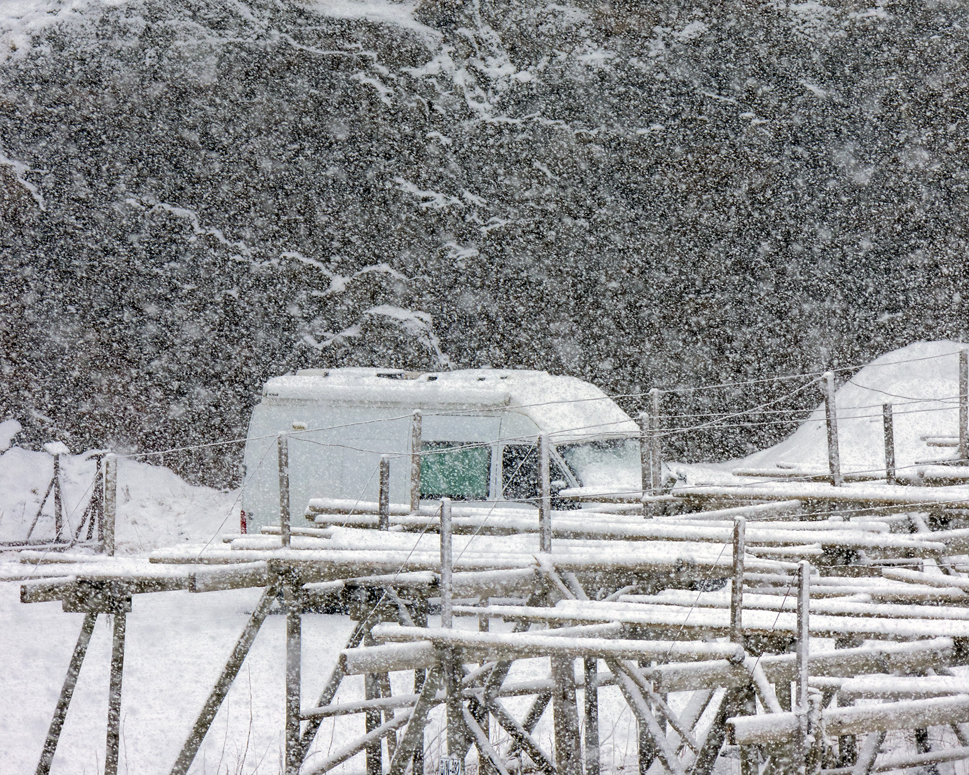 waking up to heavy snowfall