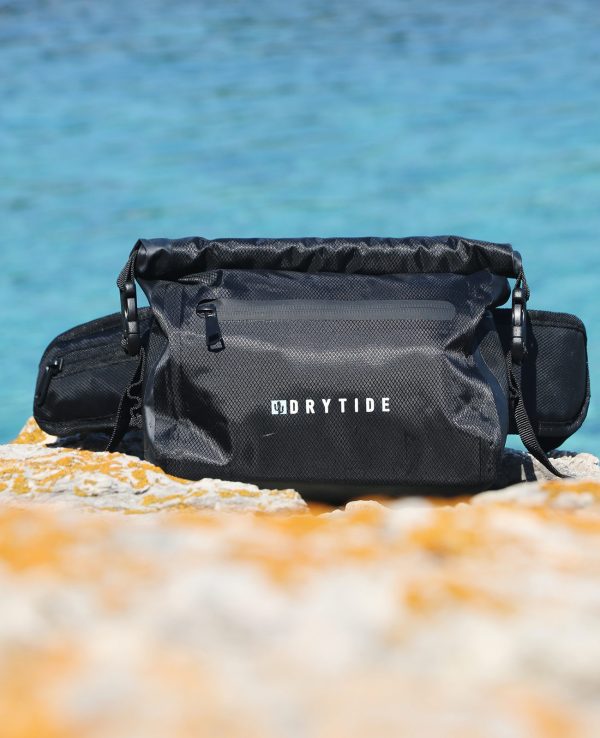 waterproof hip bag by the sea