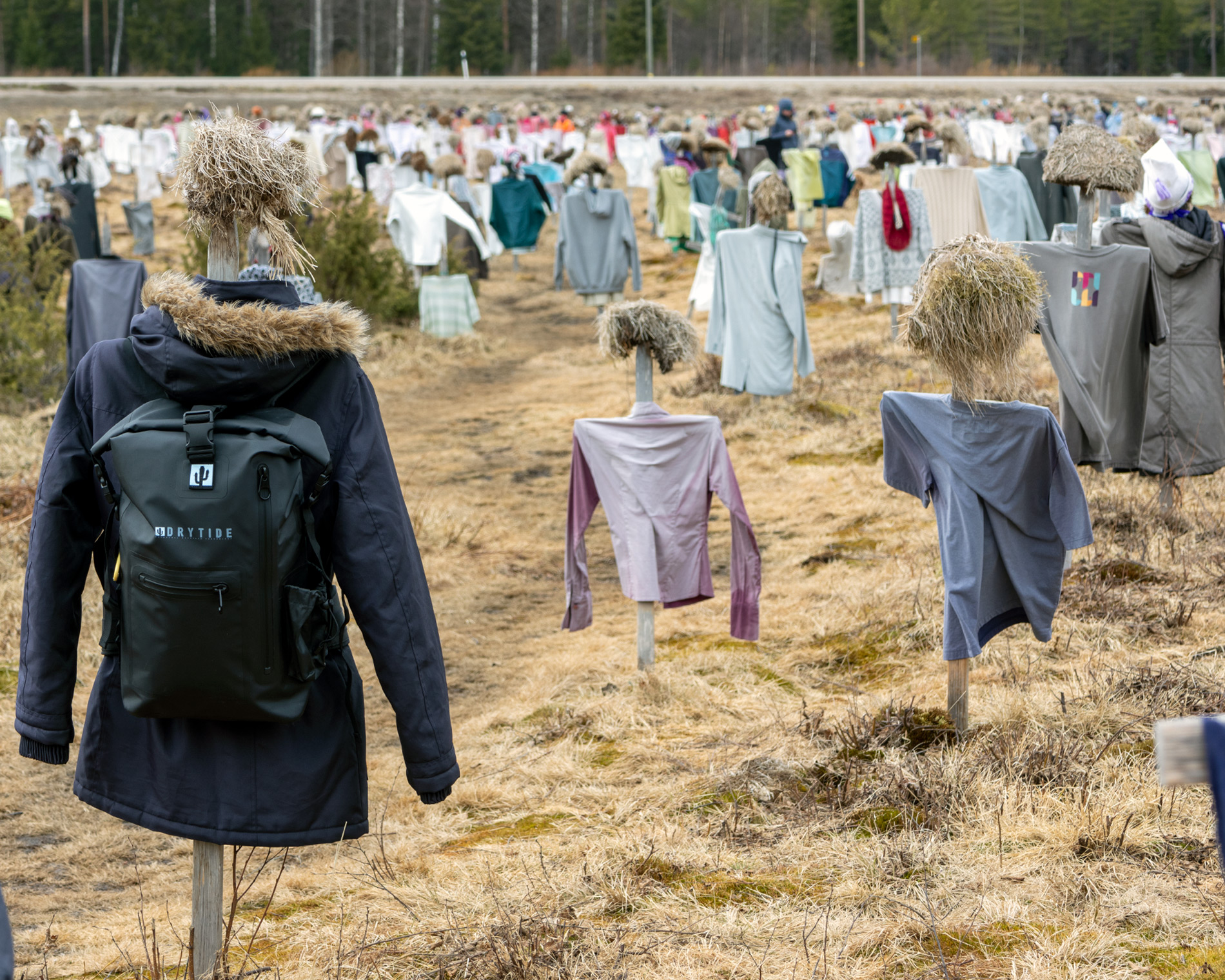 weird art in Finland called the silent people